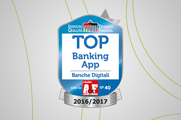 Premio Banking APP soddisfazione dei clienti: valutazione TOP per Webank